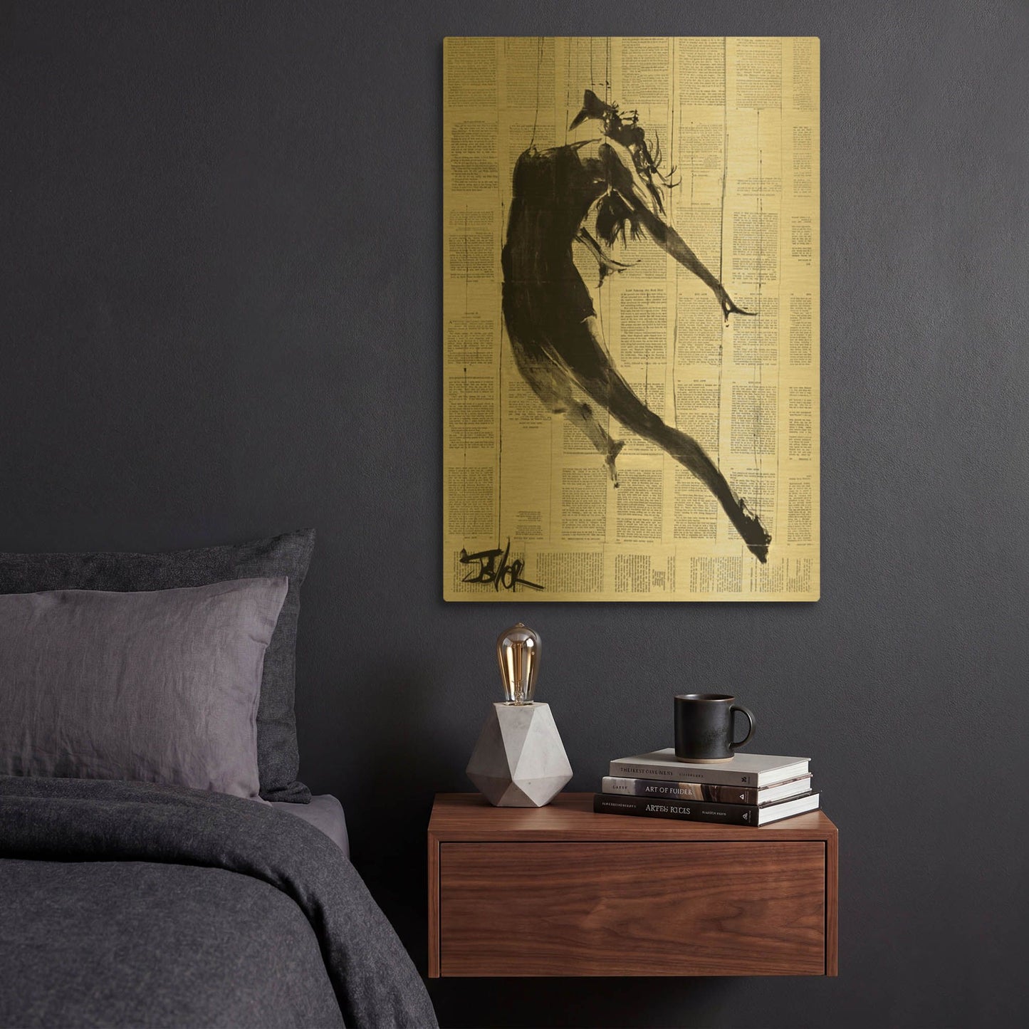'If I Fall' By Loui Jover Gold Metal Wall Art