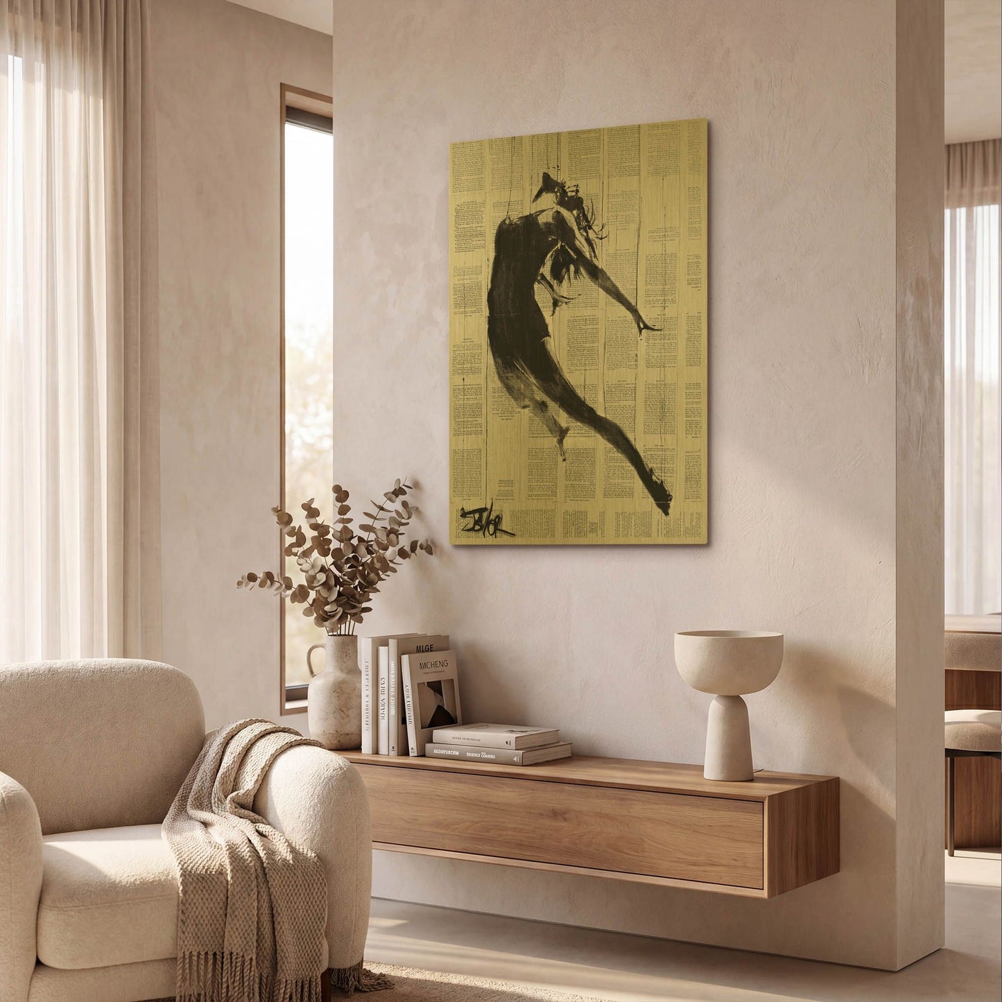 'If I Fall' By Loui Jover Gold Metal Wall Art