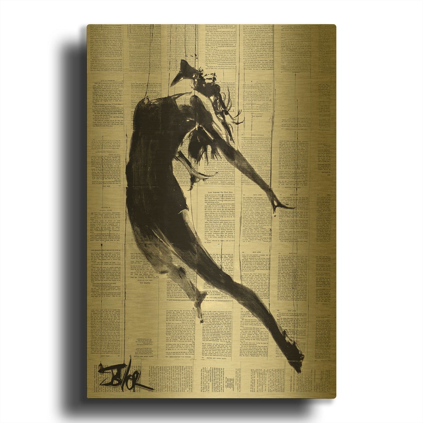 'If I Fall' By Loui Jover Gold Metal Wall Art