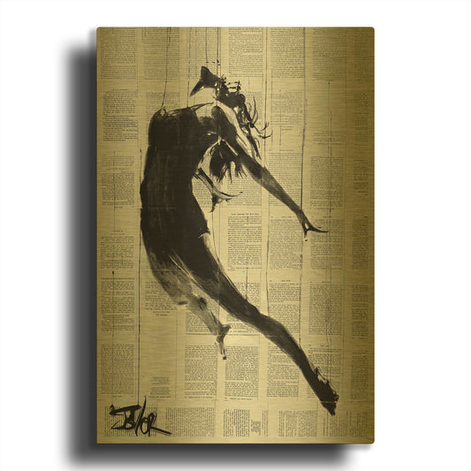 'If I Fall' By Loui Jover Gold Metal Wall Art
