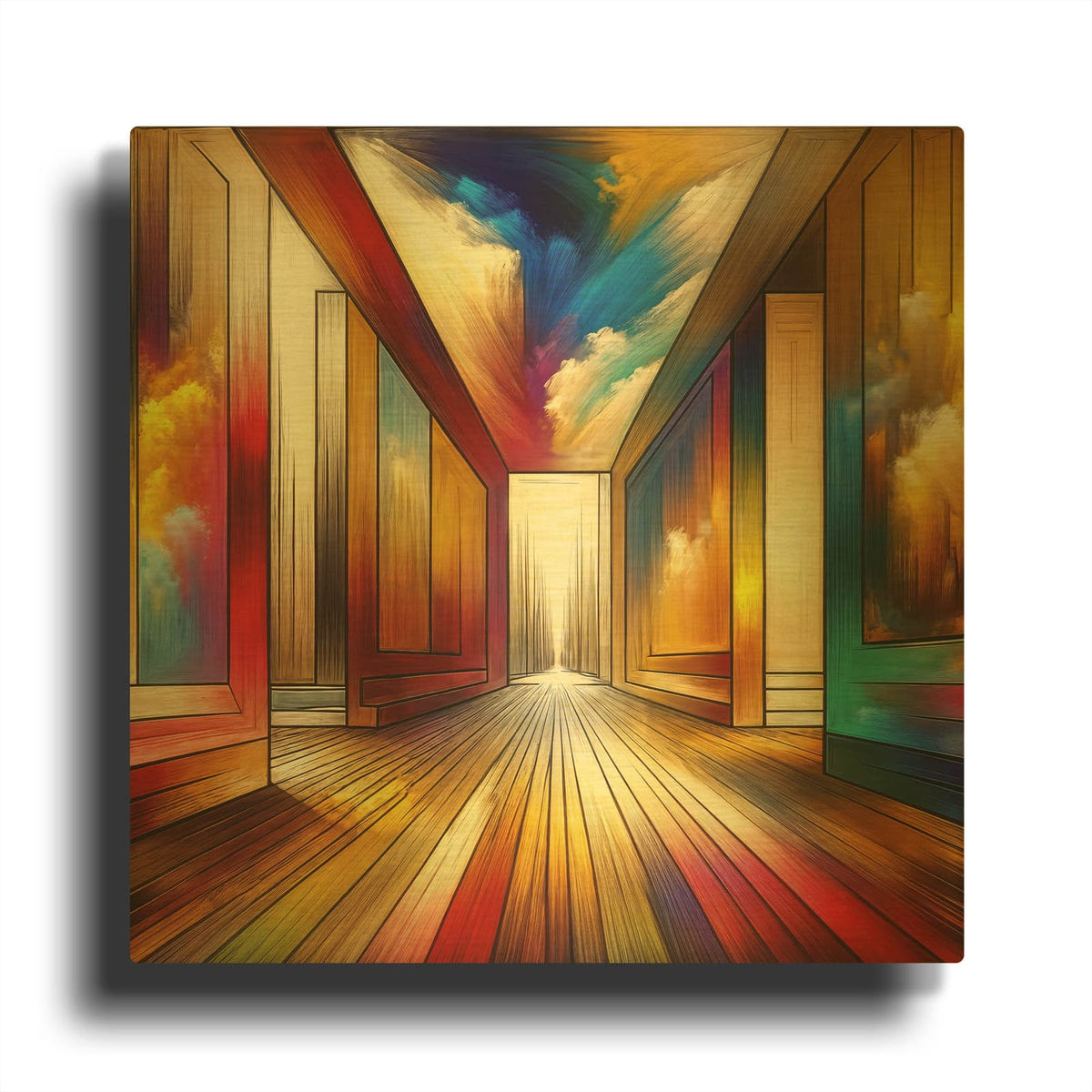'Abstract Path 2' By Rey Klimt Gold Metal Wall Art