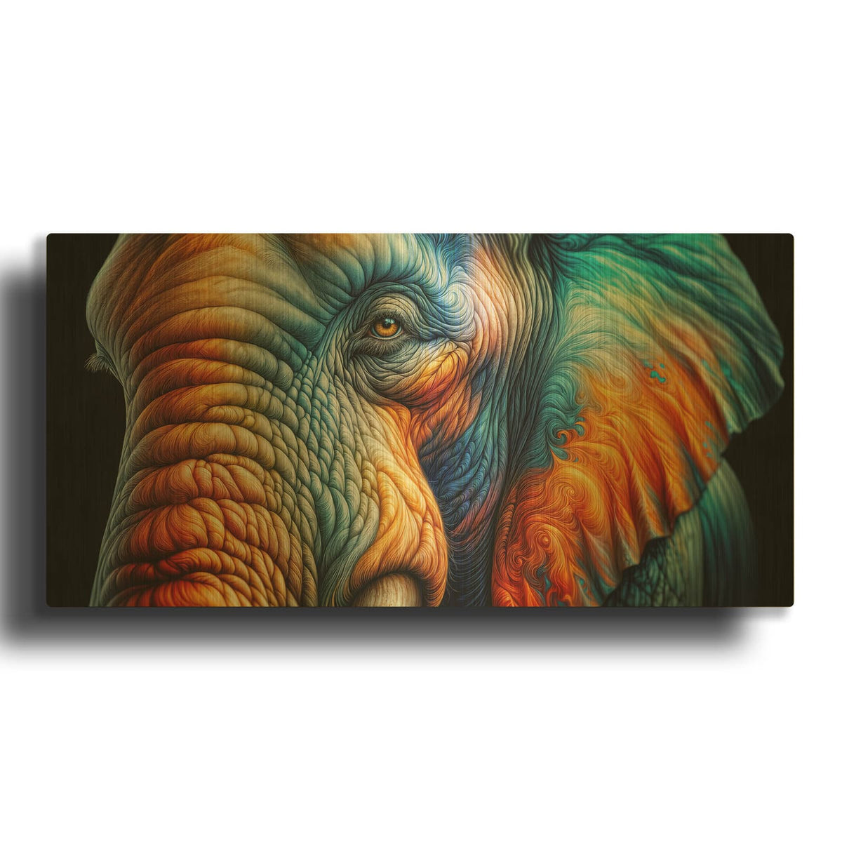 'Artistic Elephant 1' By Rey Klimt Gold Metal Wall Art