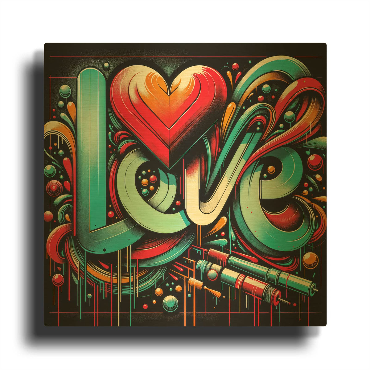 'Love' By Rey Klimt Gold Metal Wall Art