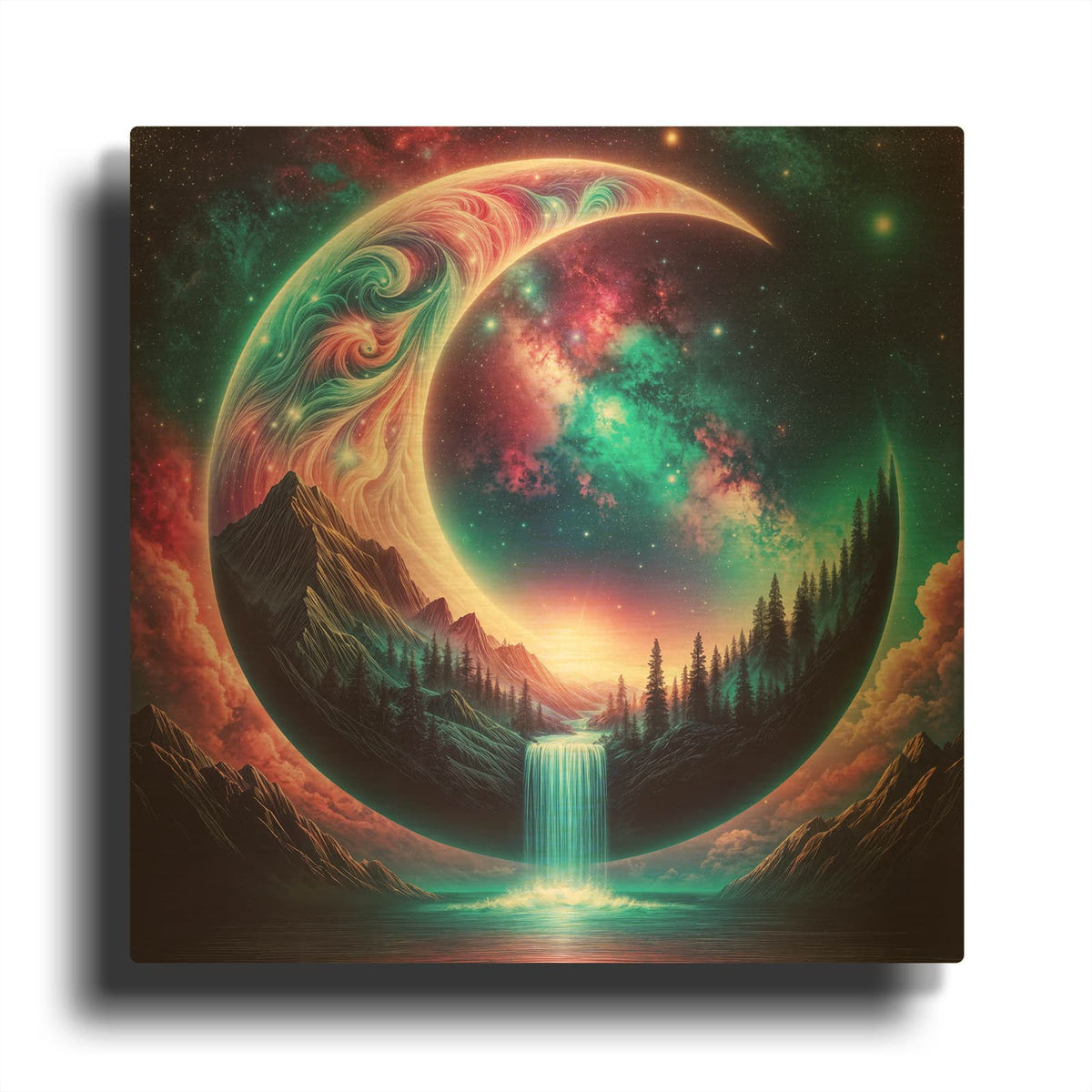 'Moon World 1' By Rey Klimt Gold Metal Wall Art