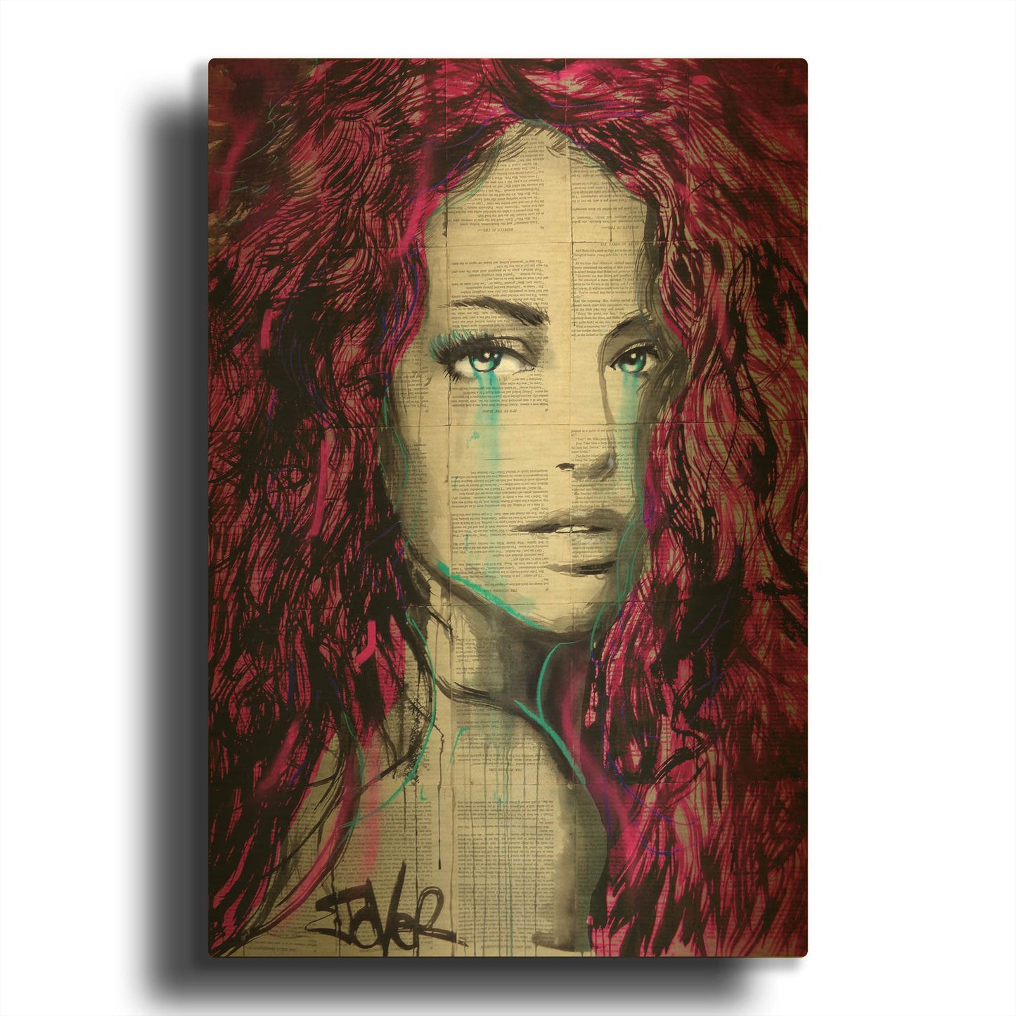'Satin' By Loui Jover Gold Metal Wall Art