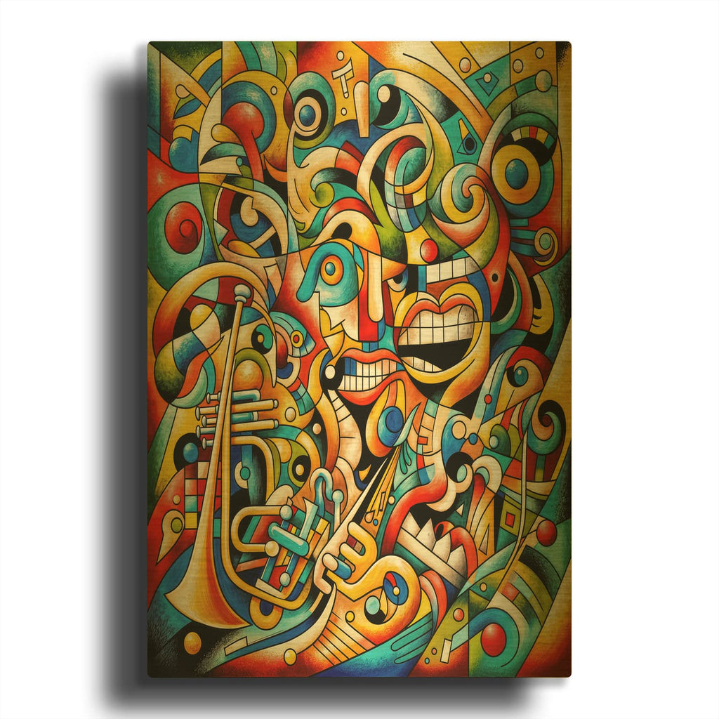 'Orchestra Abstract 3' By Rey Klimt Gold Metal Wall Art