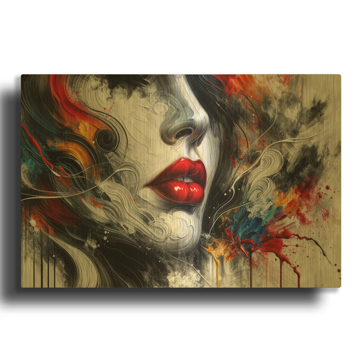 'Splash of Passion' By Rey Klimt Gold Metal Wall Art