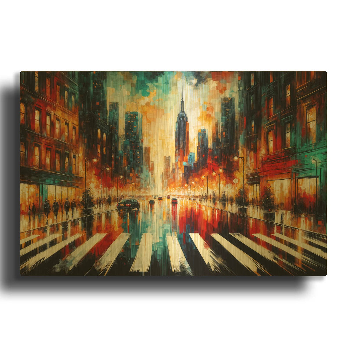 'Urban Abstract 1' By Rey Klimt Gold Metal Wall Art