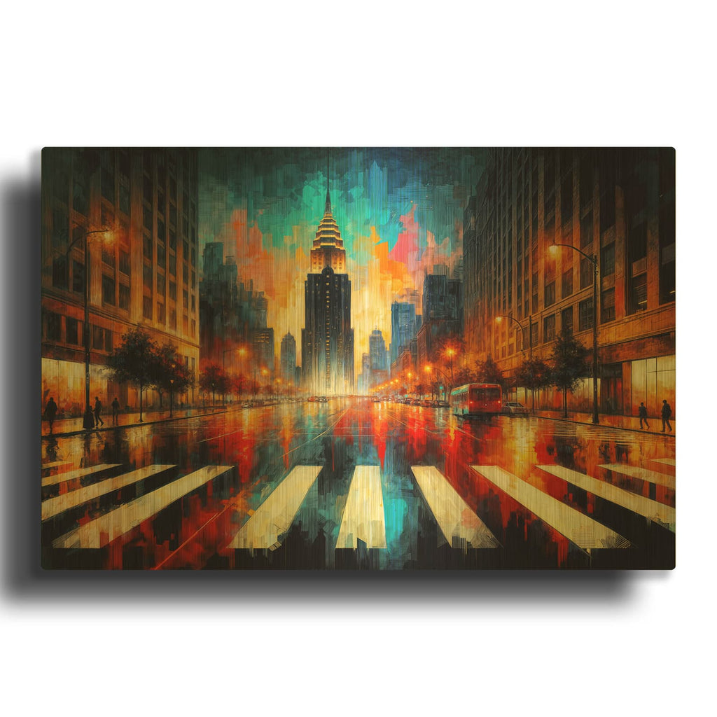 'Urban Abstract 2' By Rey Klimt Gold Metal Wall Art