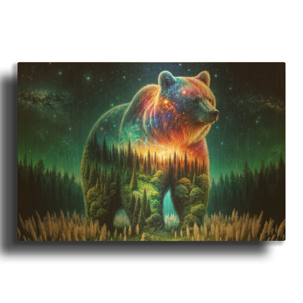 'Vibrant Bear 3' By Rey Klimt Gold Metal Wall Art