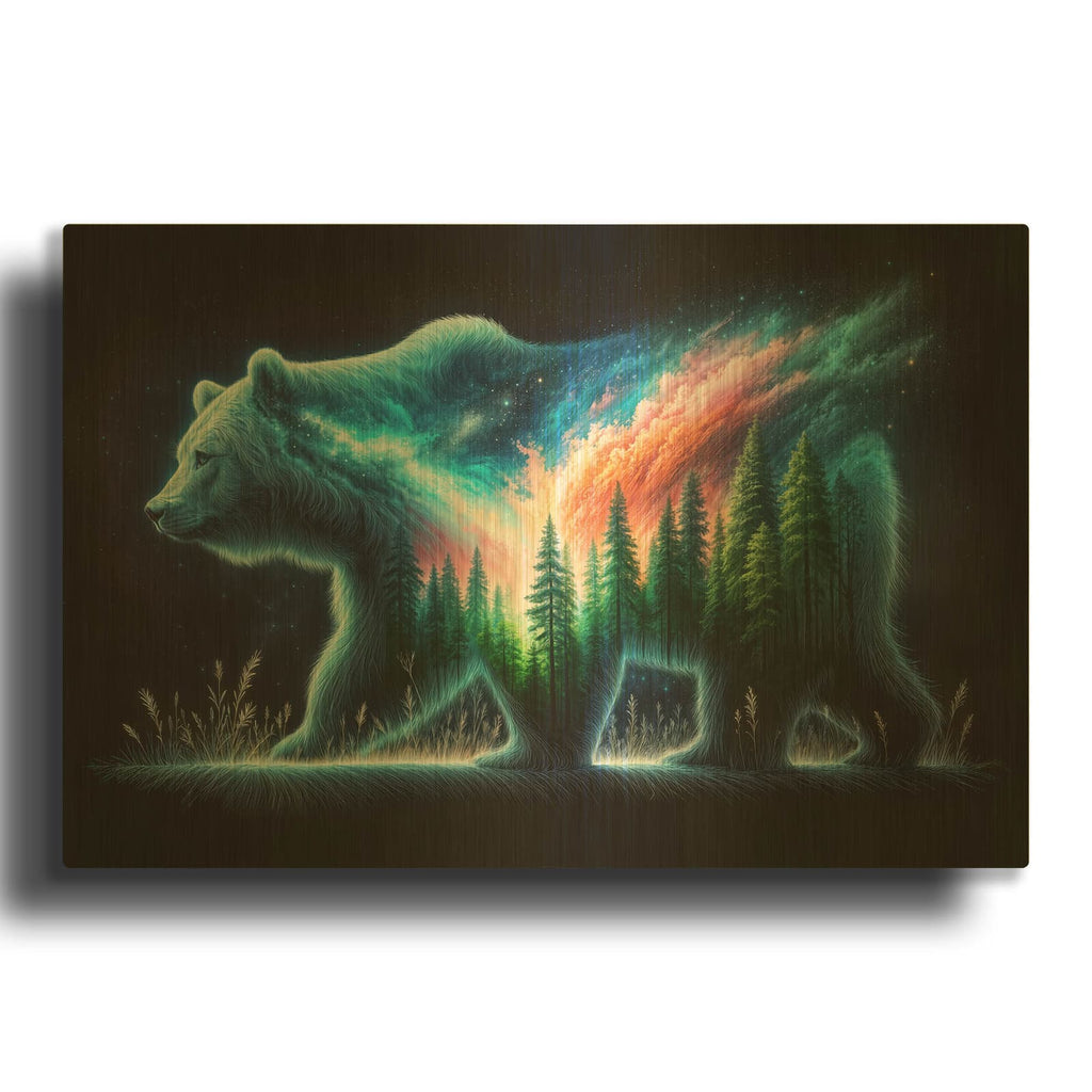 'Vibrant Bear 7' By Rey Klimt Gold Metal Wall Art