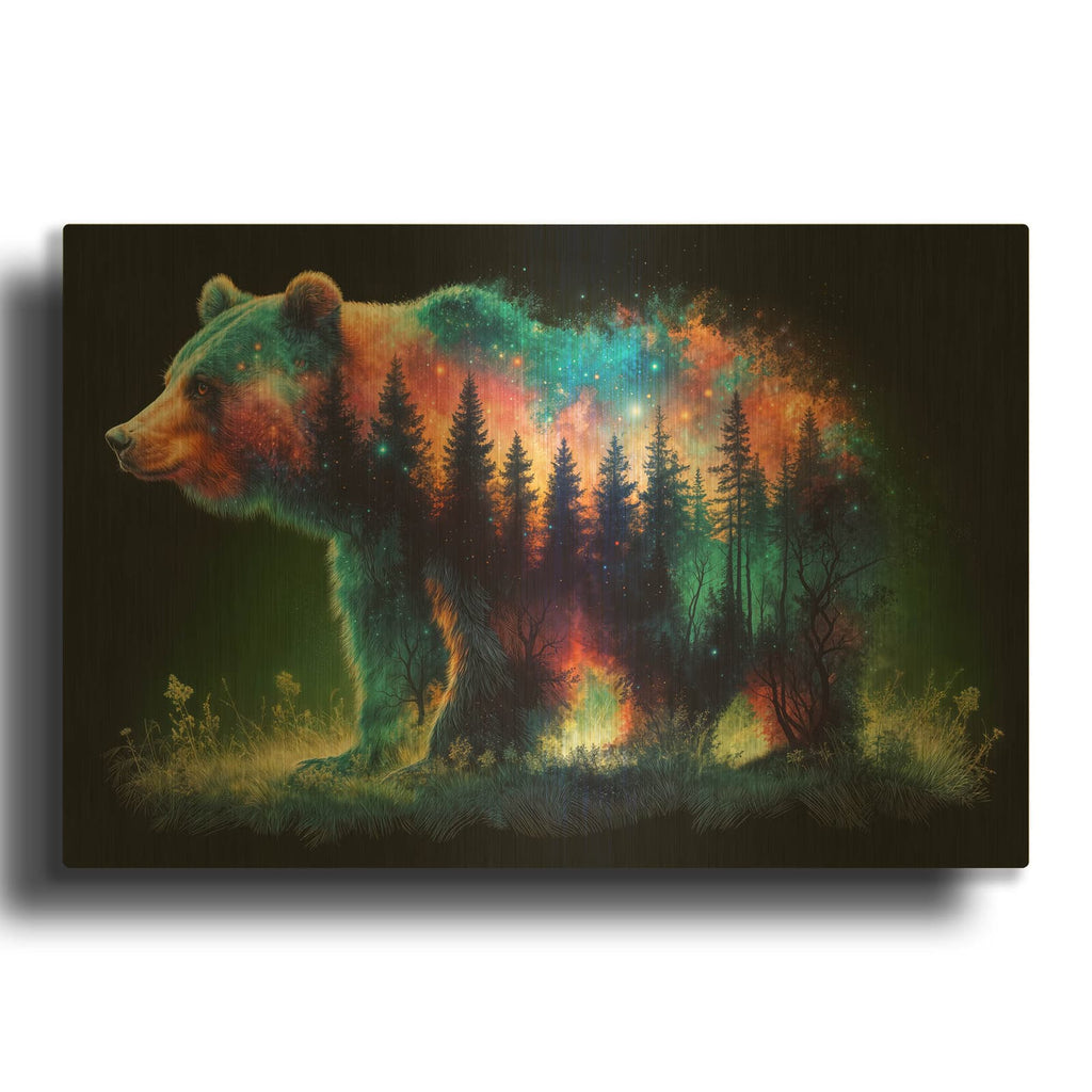 'Vibrant Bear 8' By Rey Klimt Gold Metal Wall Art