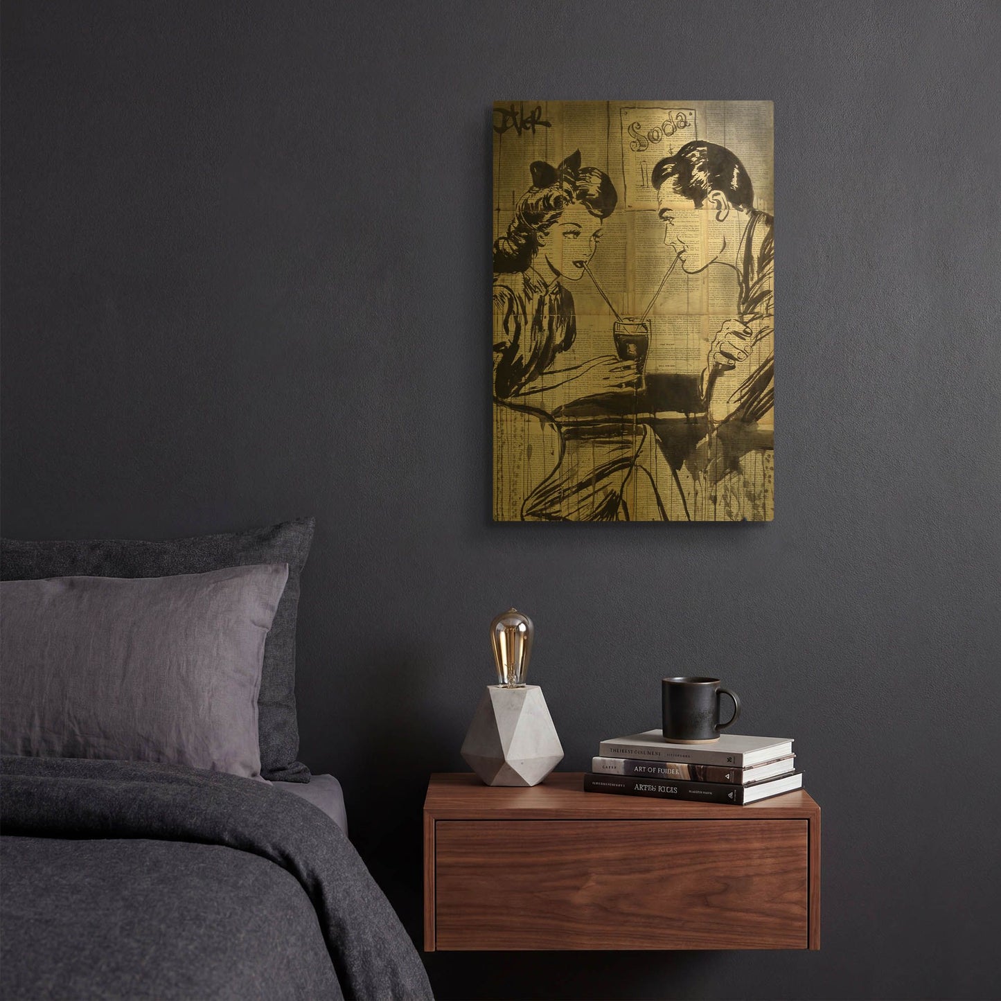 'Soda' By Loui Jover Gold Metal Wall Art