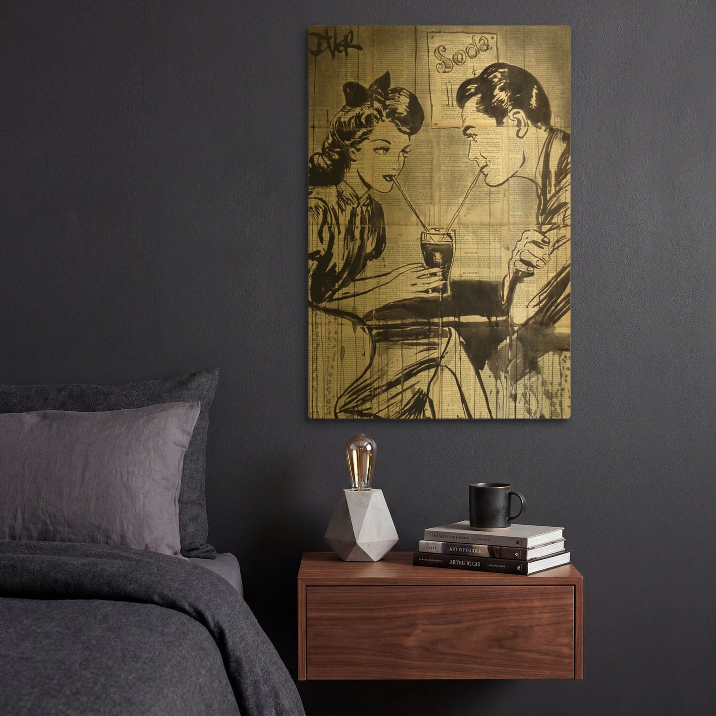 'Soda' By Loui Jover Gold Metal Wall Art
