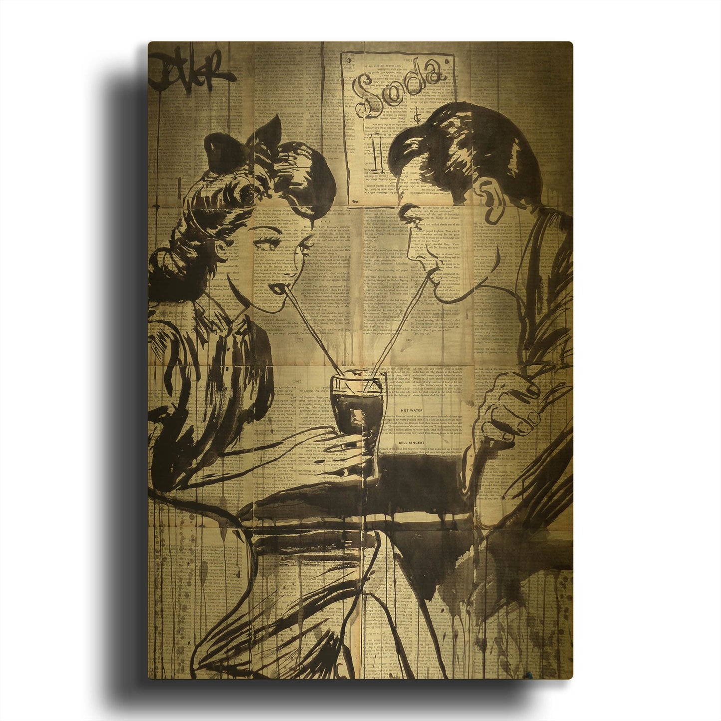 'Soda' By Loui Jover Gold Metal Wall Art