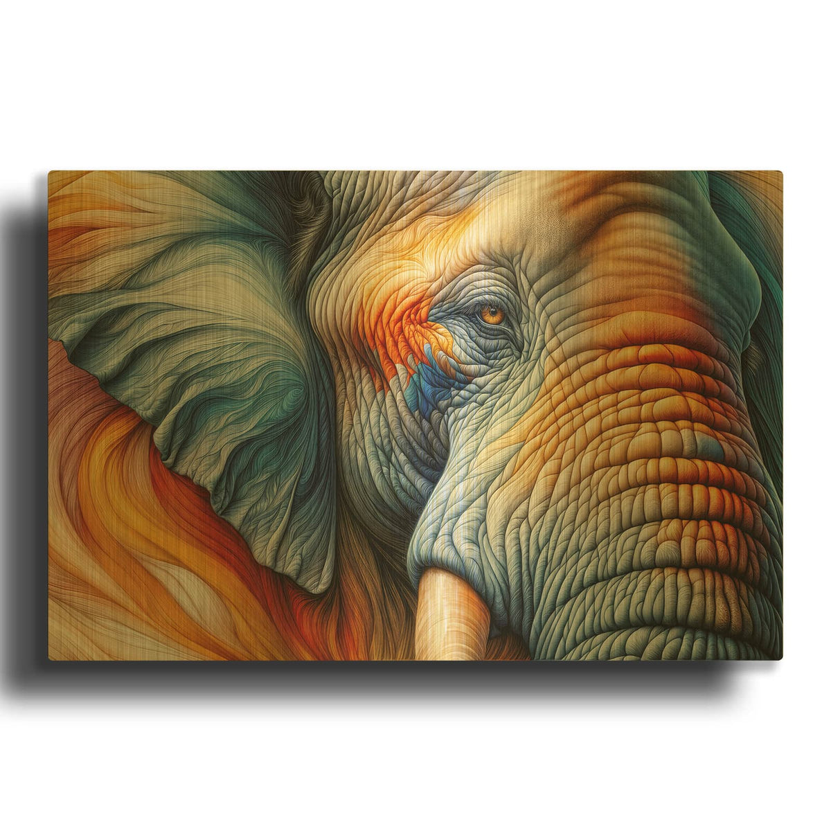 'Artistic Ellephant 3' By Rey Klimt Gold Metal Wall Art