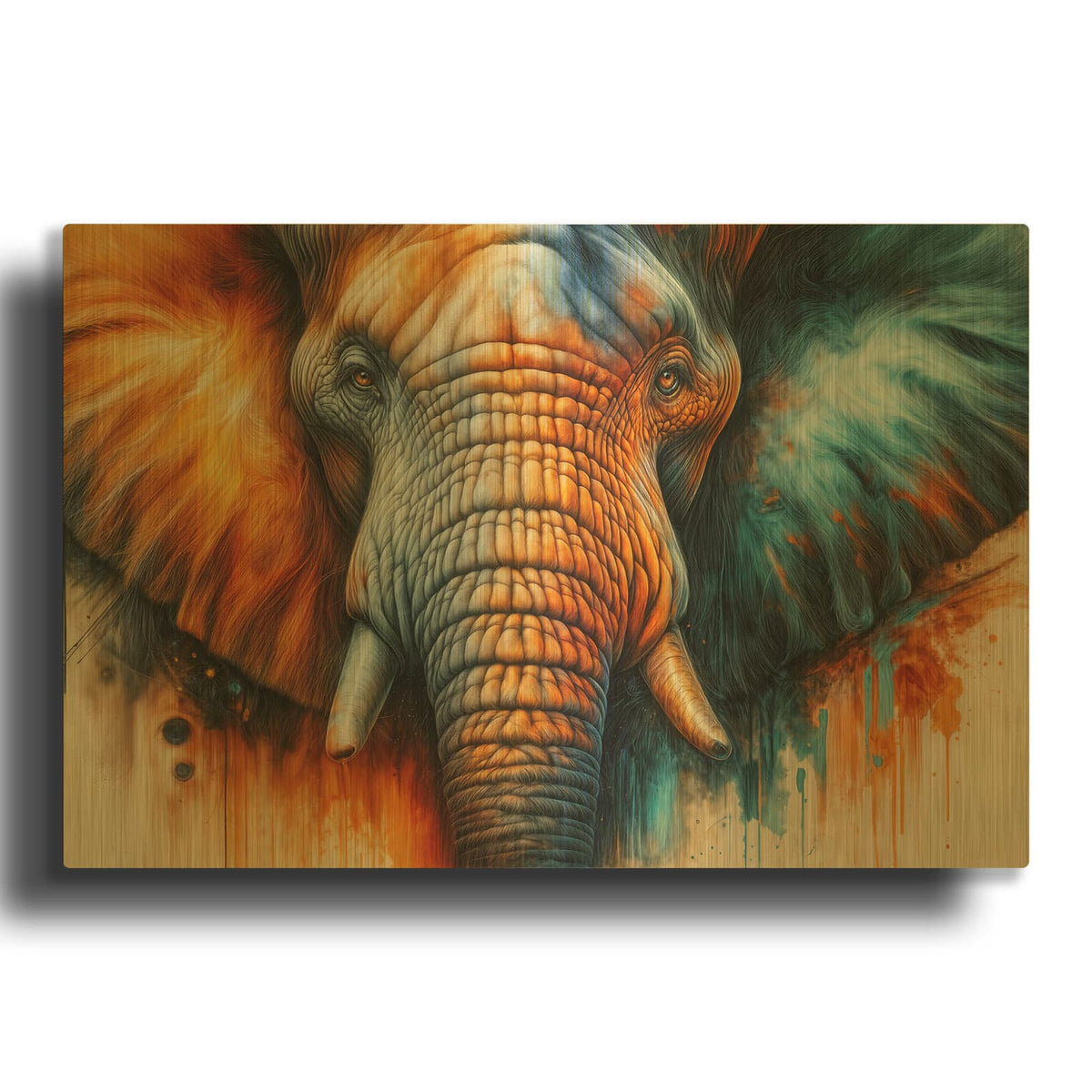 'Artistic Ellephant 6' By Rey Klimt Gold Metal Wall Art