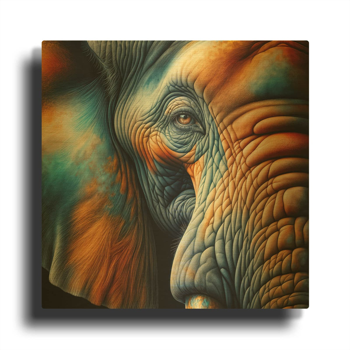 'Artistic Ellephant 8' By Rey Klimt Gold Metal Wall Art