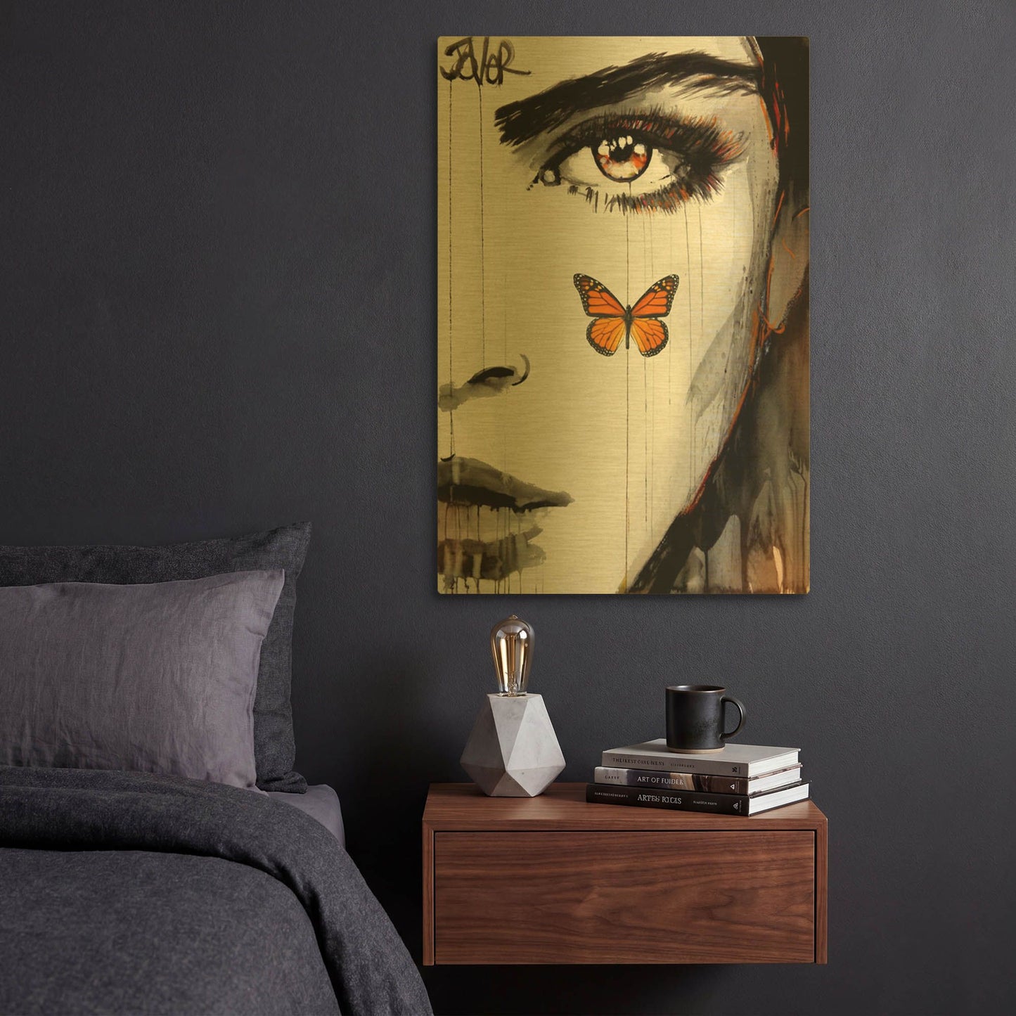 'Tangerine Dream' By Loui Jover Gold Metal Wall Art