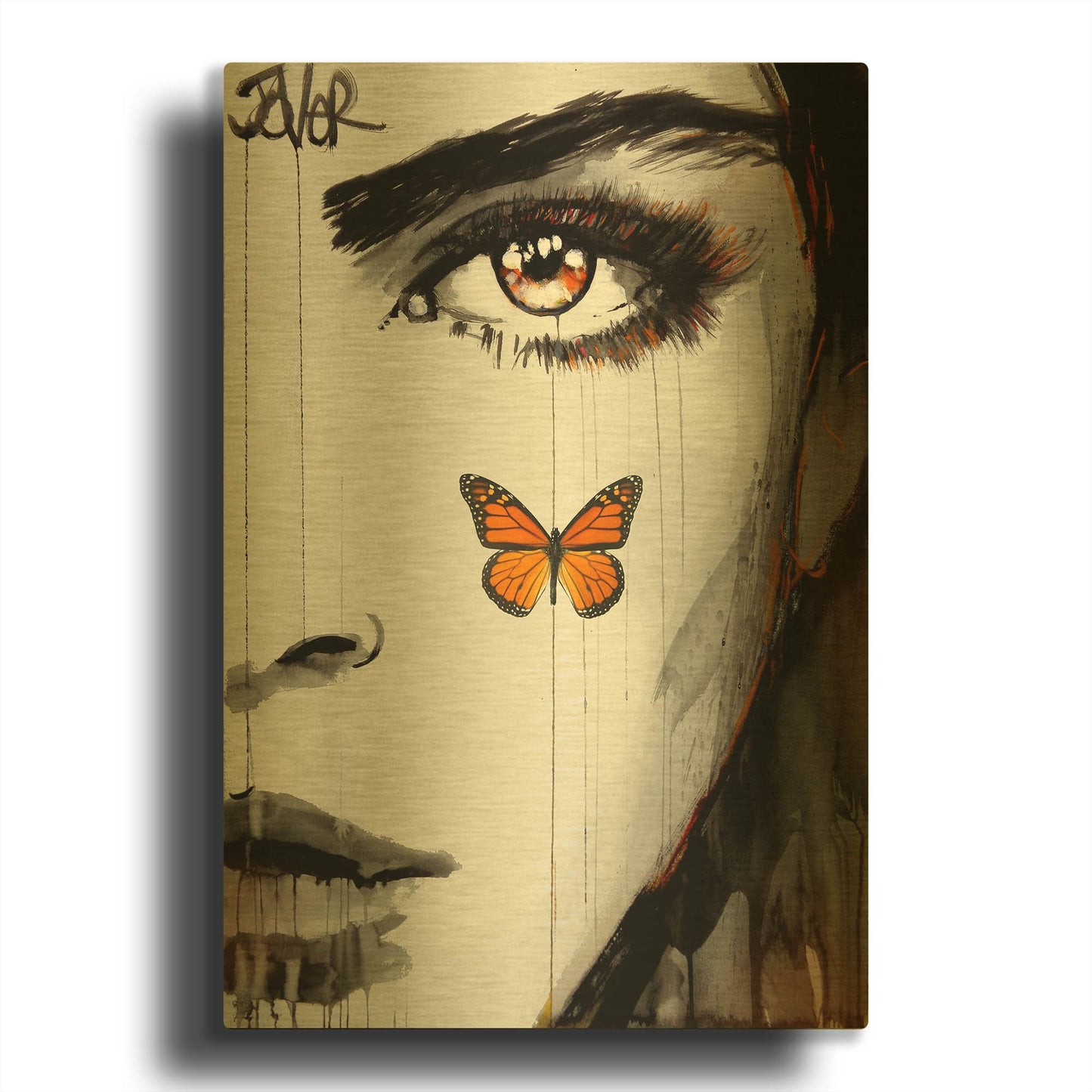 'Tangerine Dream' By Loui Jover Gold Metal Wall Art