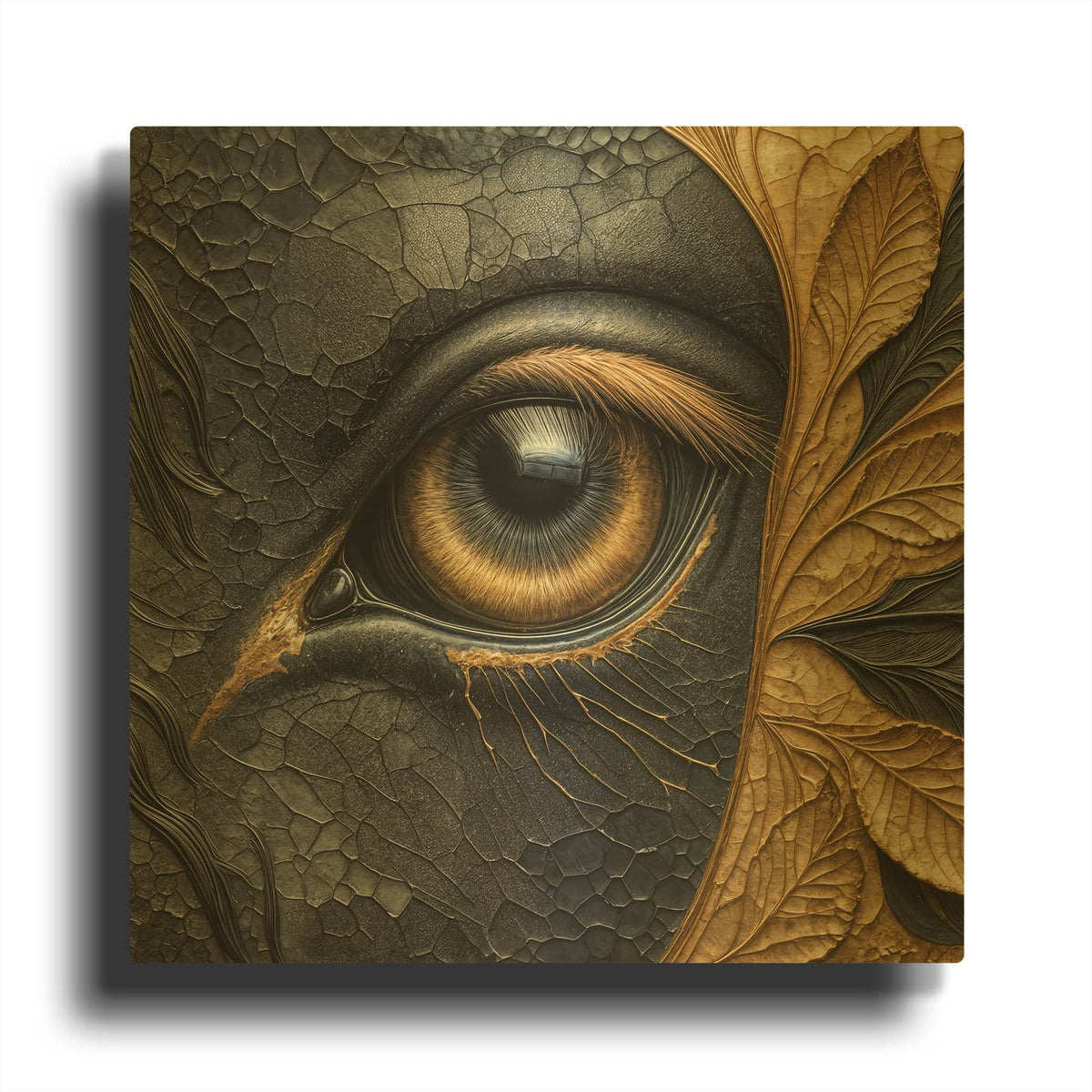 'Eyebstract 11' By Rey Klimt Gold Metal Wall Art