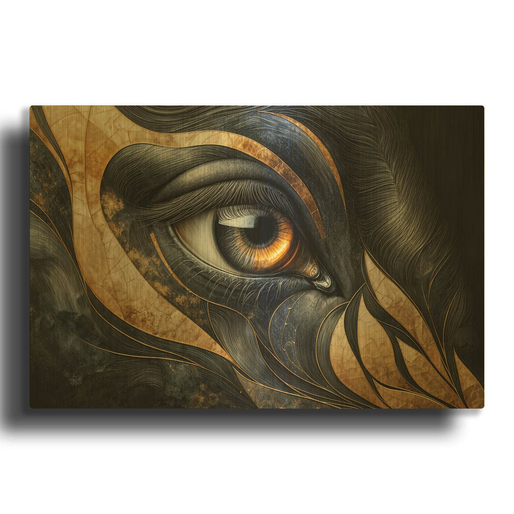'Eyebstract 12' By Rey Klimt Gold Metal Wall Art