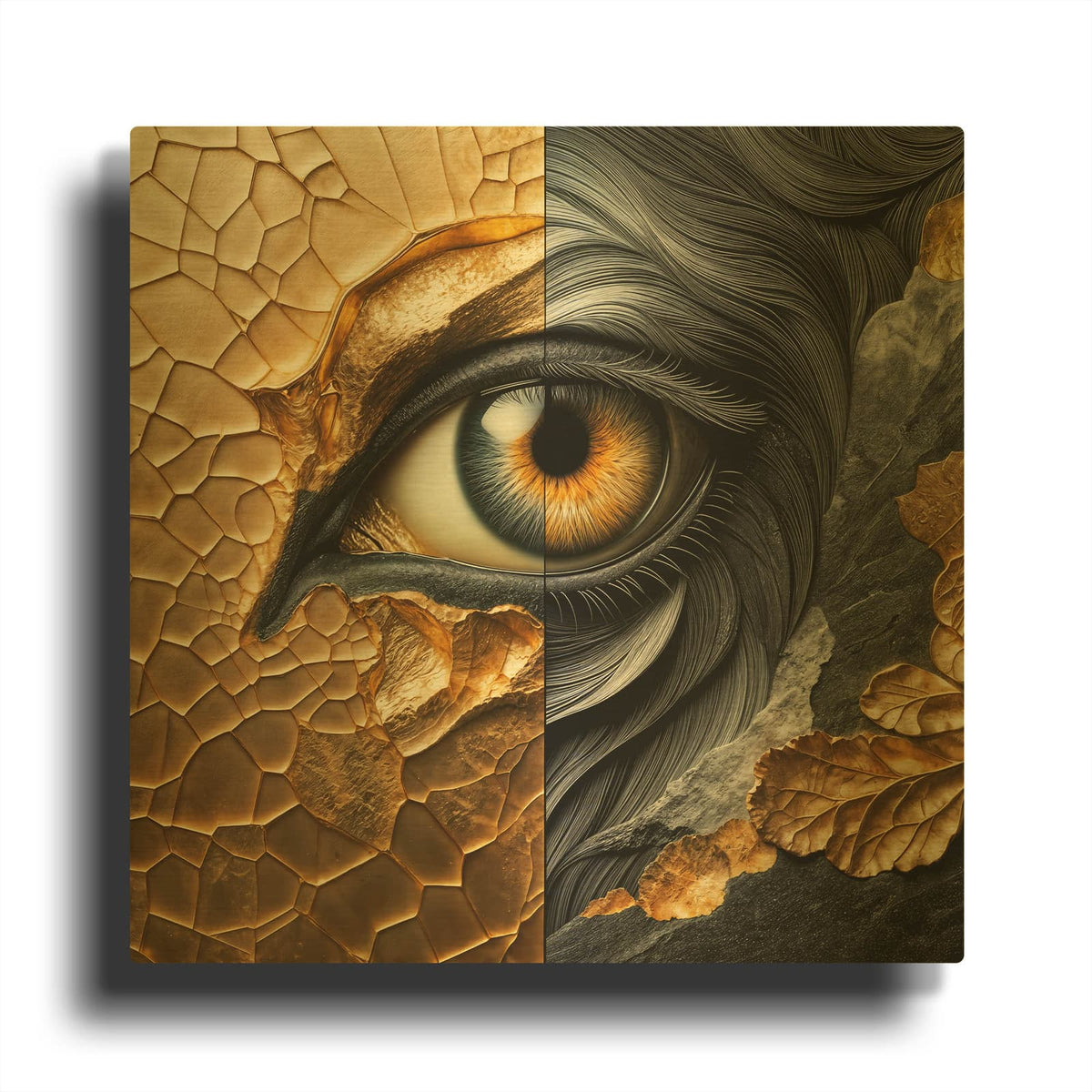 'Eyebstract 2' By Rey Klimt Gold Metal Wall Art