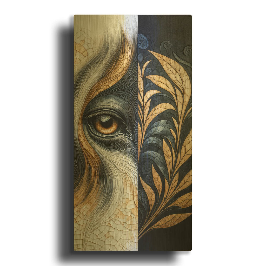 'Eyebstract 4' By Rey Klimt Gold Metal Wall Art