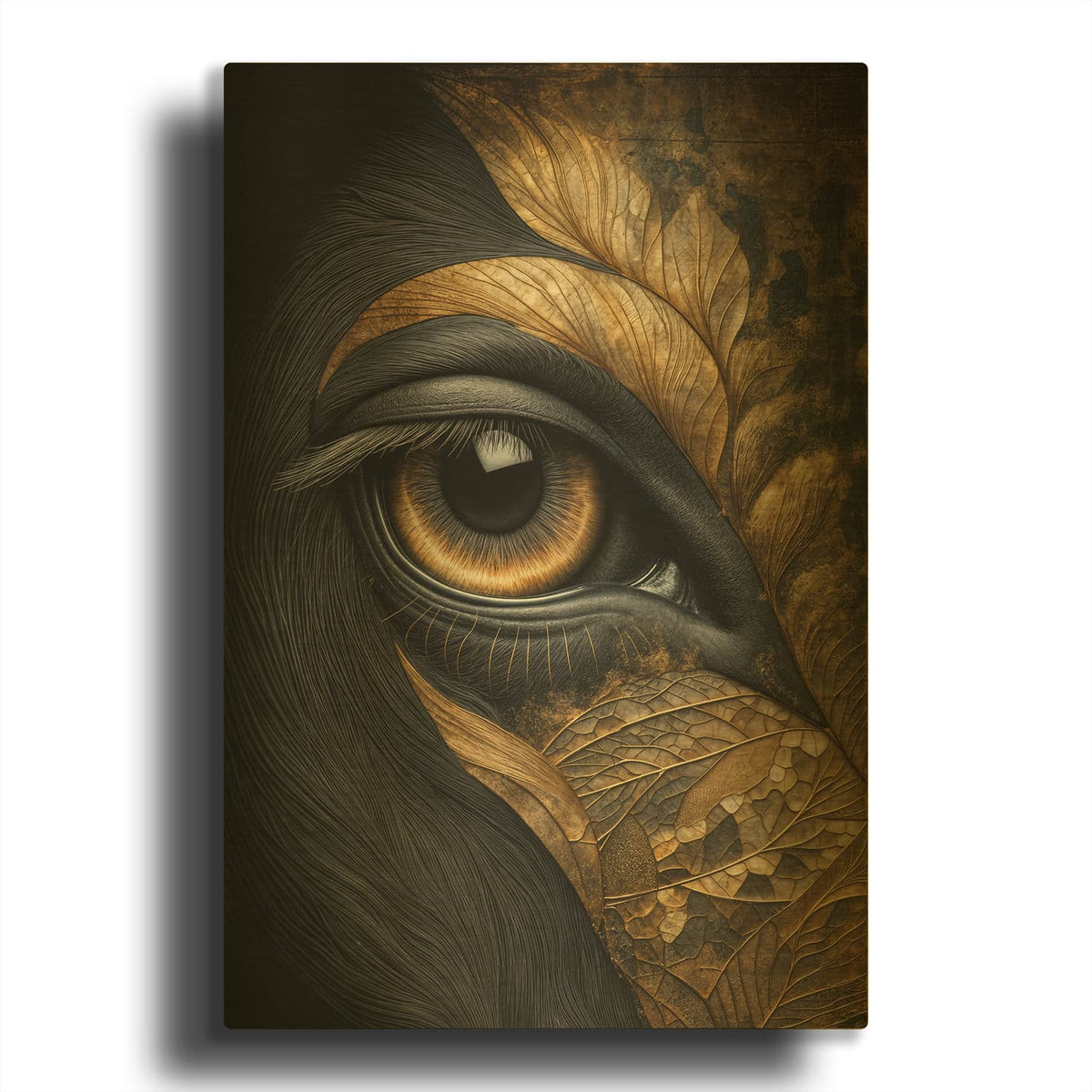 'Eyebstract 5' By Rey Klimt Gold Metal Wall Art