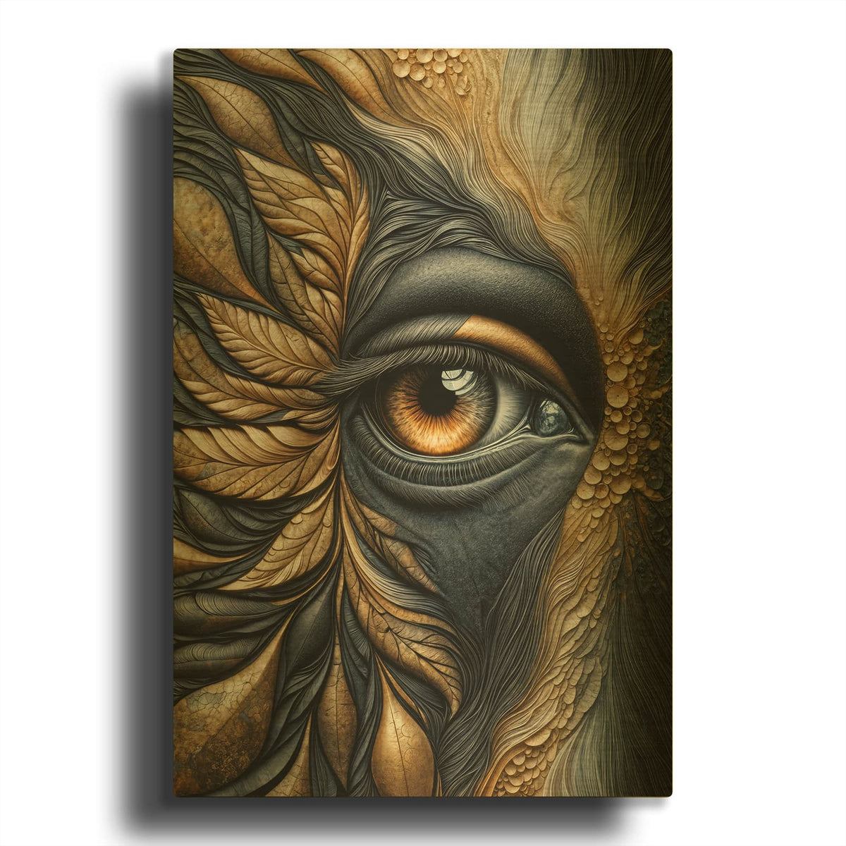 'Eyebstract 6' By Rey Klimt Gold Metal Wall Art