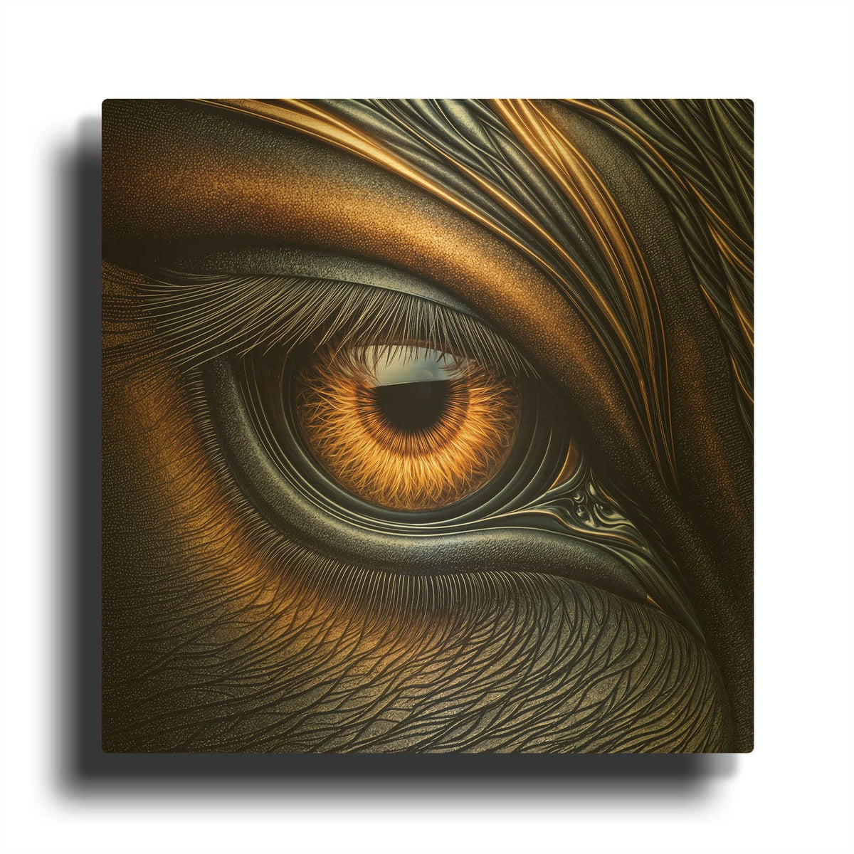 'Eyebstract 8' By Rey Klimt Gold Metal Wall Art
