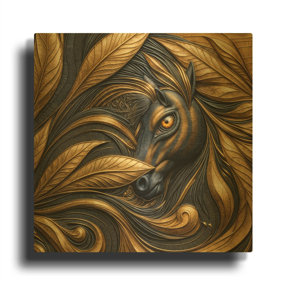 'Eyebstract 9' By Rey Klimt Gold Metal Wall Art
