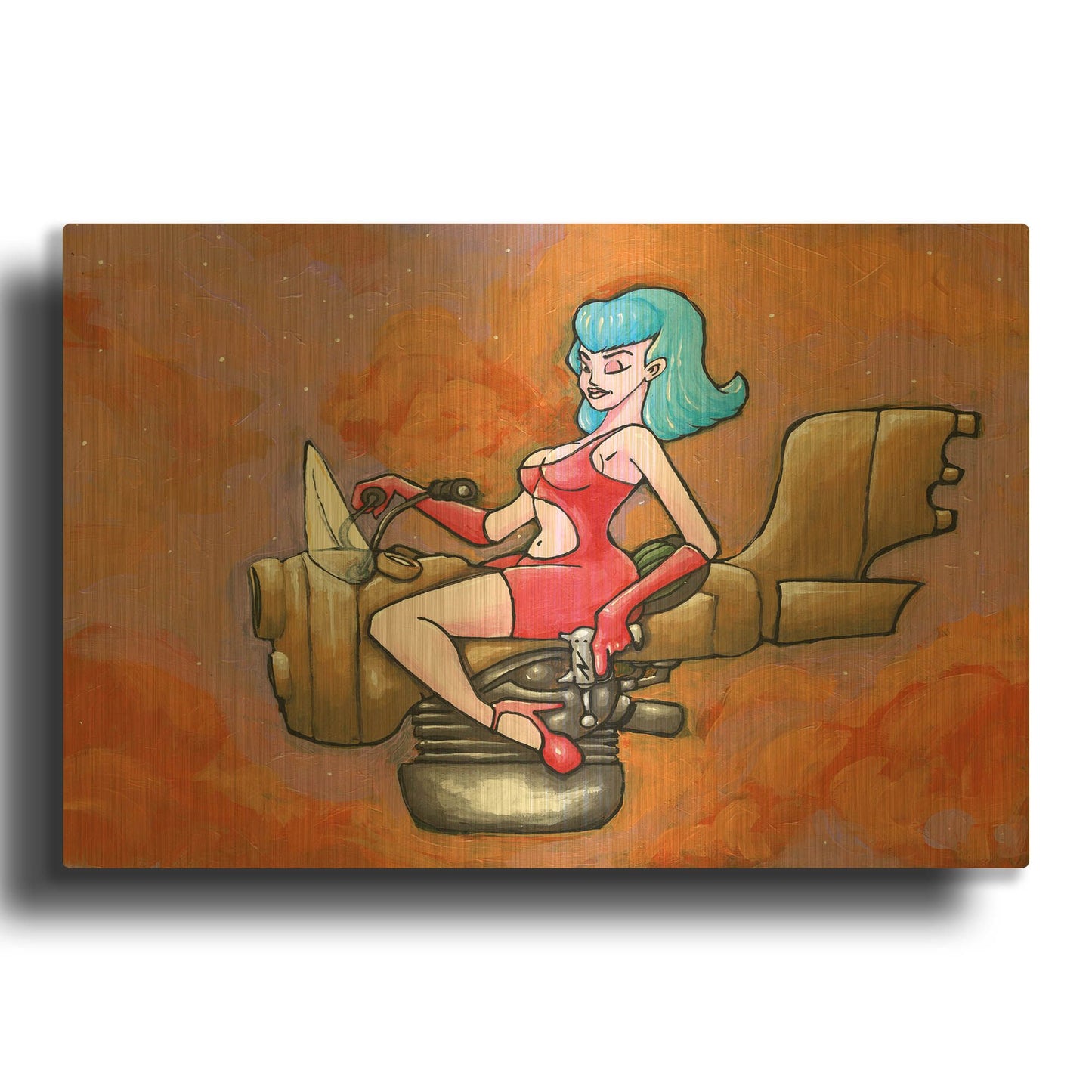 'Rocket Queen Paint' By Craig Snodgrass Gold Metal Wall Art