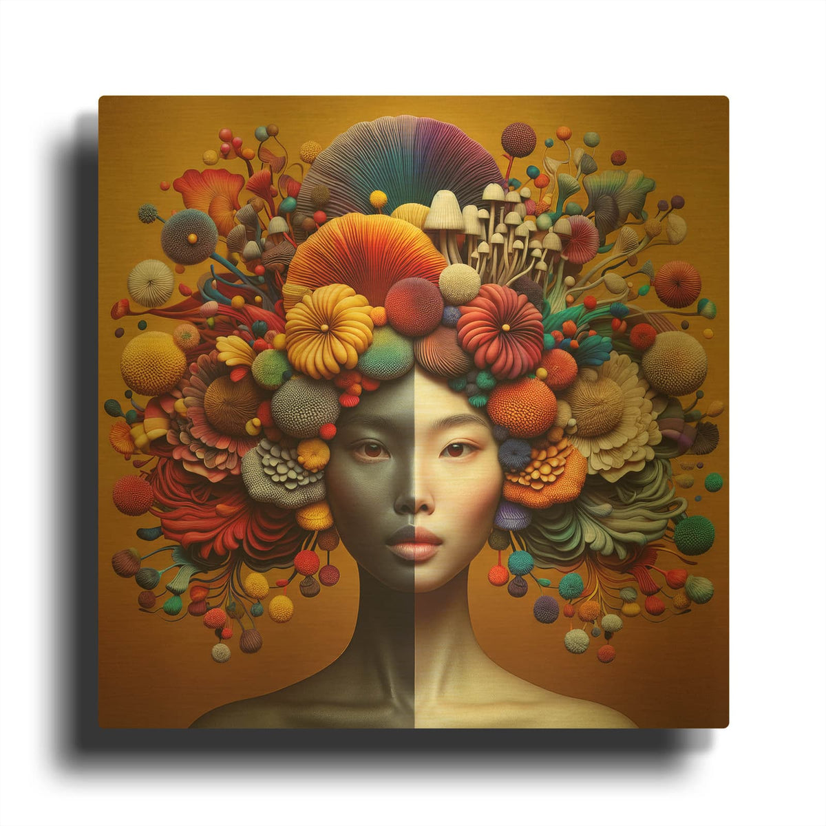 'Hair Day' By Rey Klimt Gold Metal Wall Art