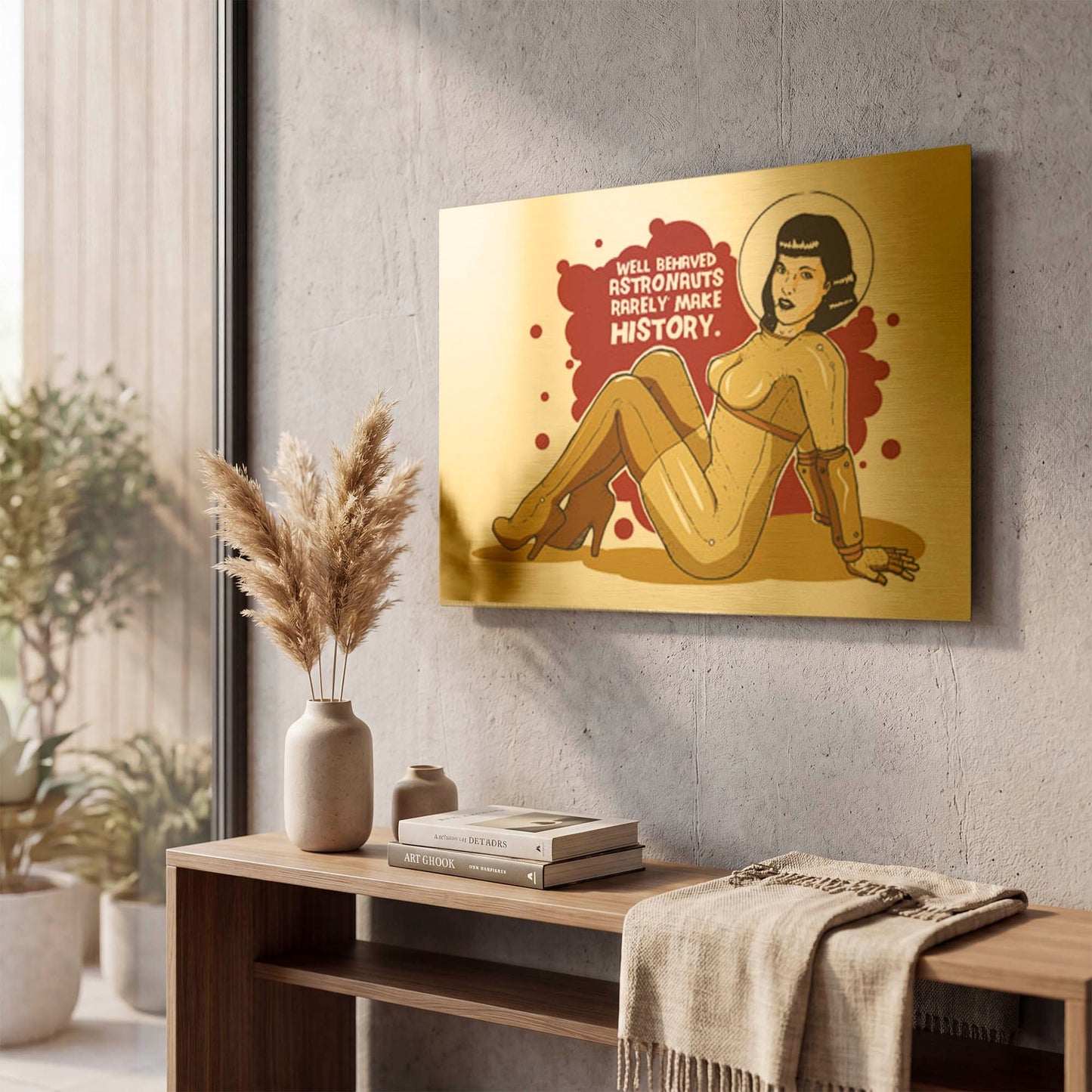 'Bettie Astronaut' By Craig Snodgrass Gold Metal Wall Art