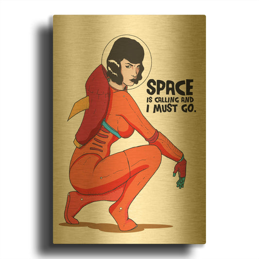 'Bettie Astronaut 2' By Craig Snodgrass Gold Metal Wall Art