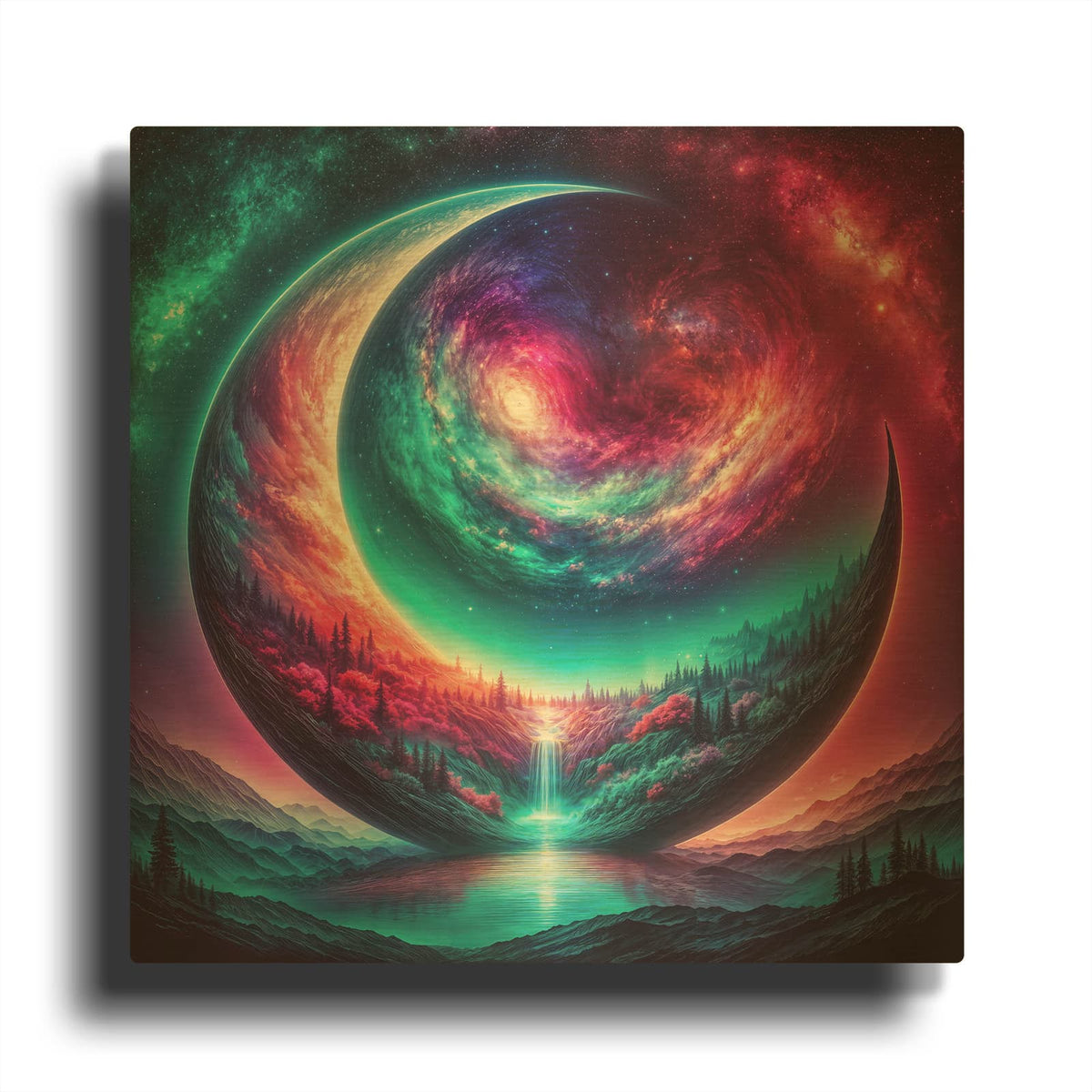 'Moon World 2' By Rey Klimt Gold Metal Wall Art