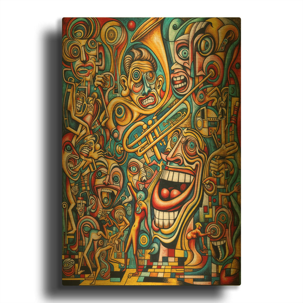 'Orchestra Abstract 2' By Rey Klimt Gold Metal Wall Art