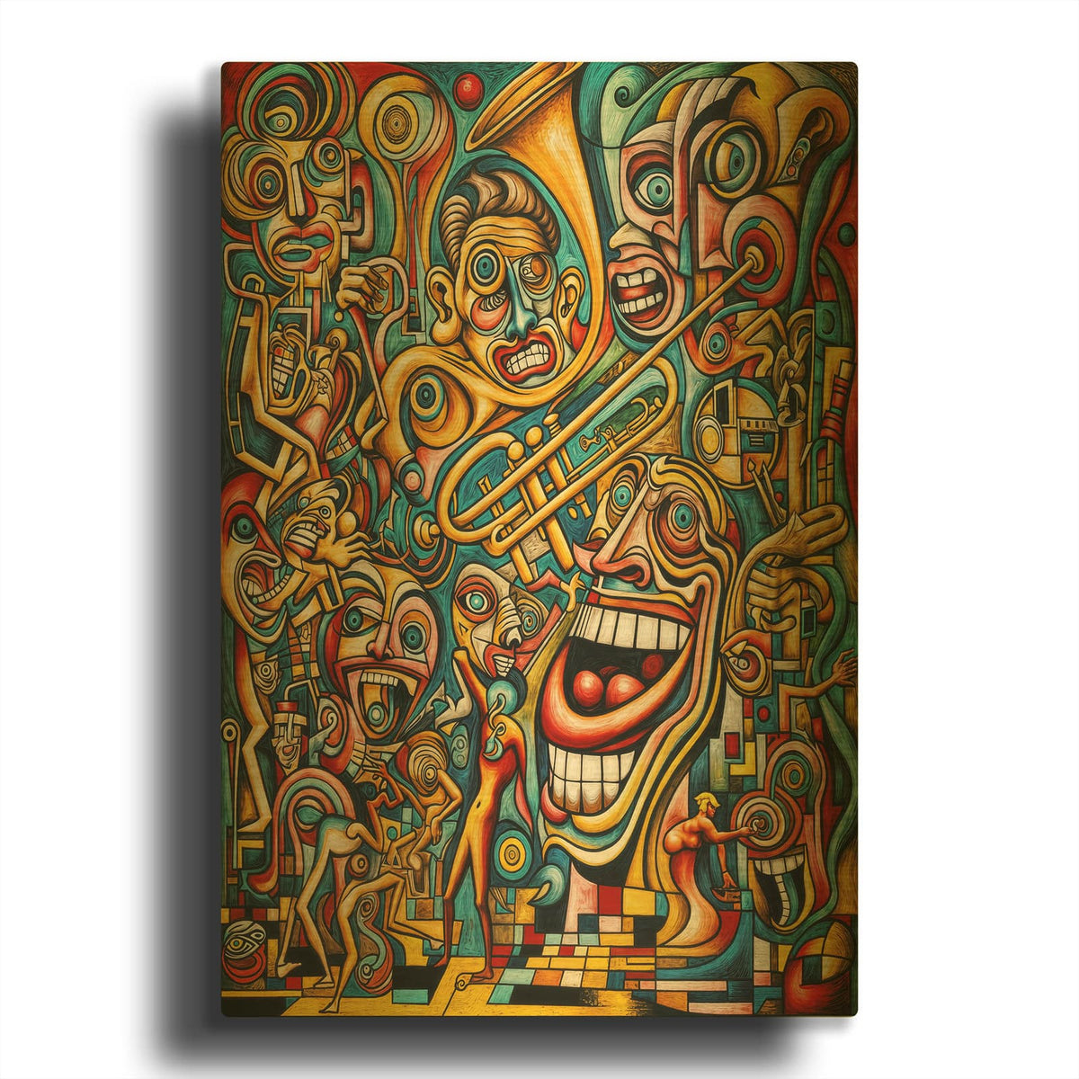 'Orchestra Abstract 2' By Rey Klimt Gold Metal Wall Art