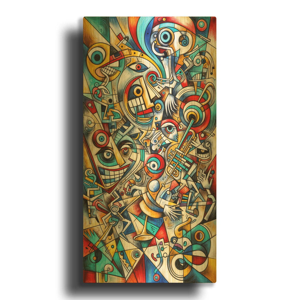 'Orchestra Abstract 4' By Rey Klimt Gold Metal Wall Art