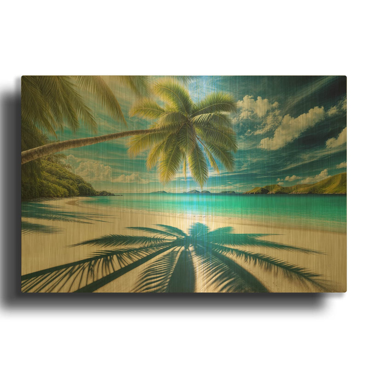 'Paradise Beach 10' By Rey Klimt Gold Metal Wall Art