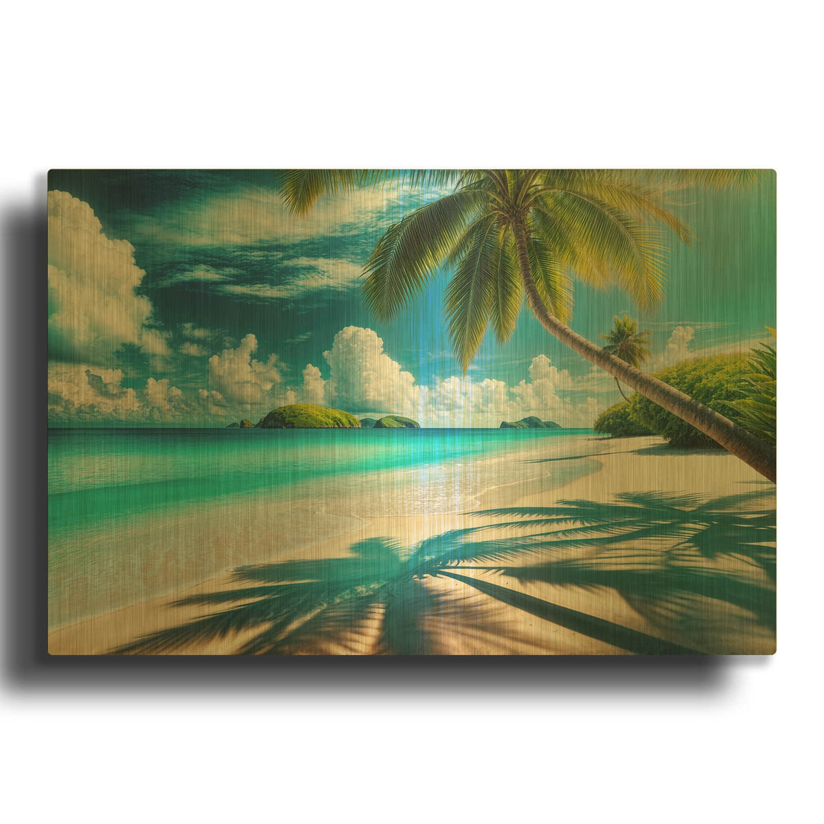 'Paradise Beach 2' By Rey Klimt Gold Metal Wall Art
