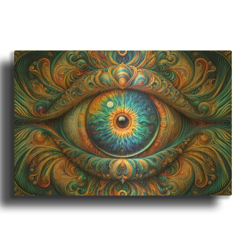 'Psychedelic Eye 3' By Rey Klimt Gold Metal Wall Art