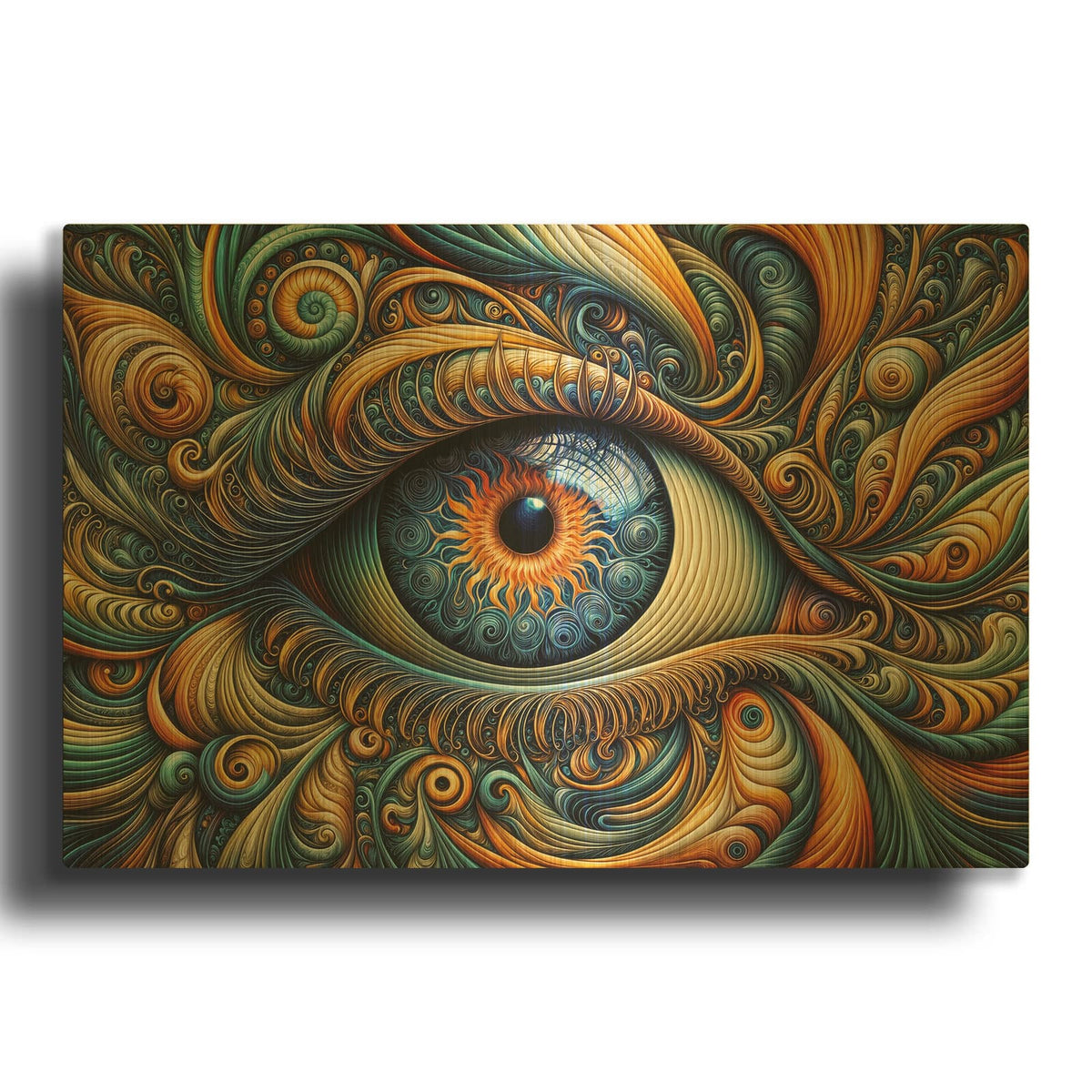'Psychedelic Eye 5' By Rey Klimt Gold Metal Wall Art