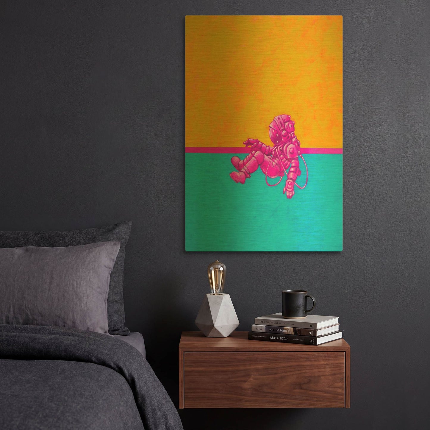 'Hallo Spaceboy I' By Craig Snodgrass Gold Metal Wall Art