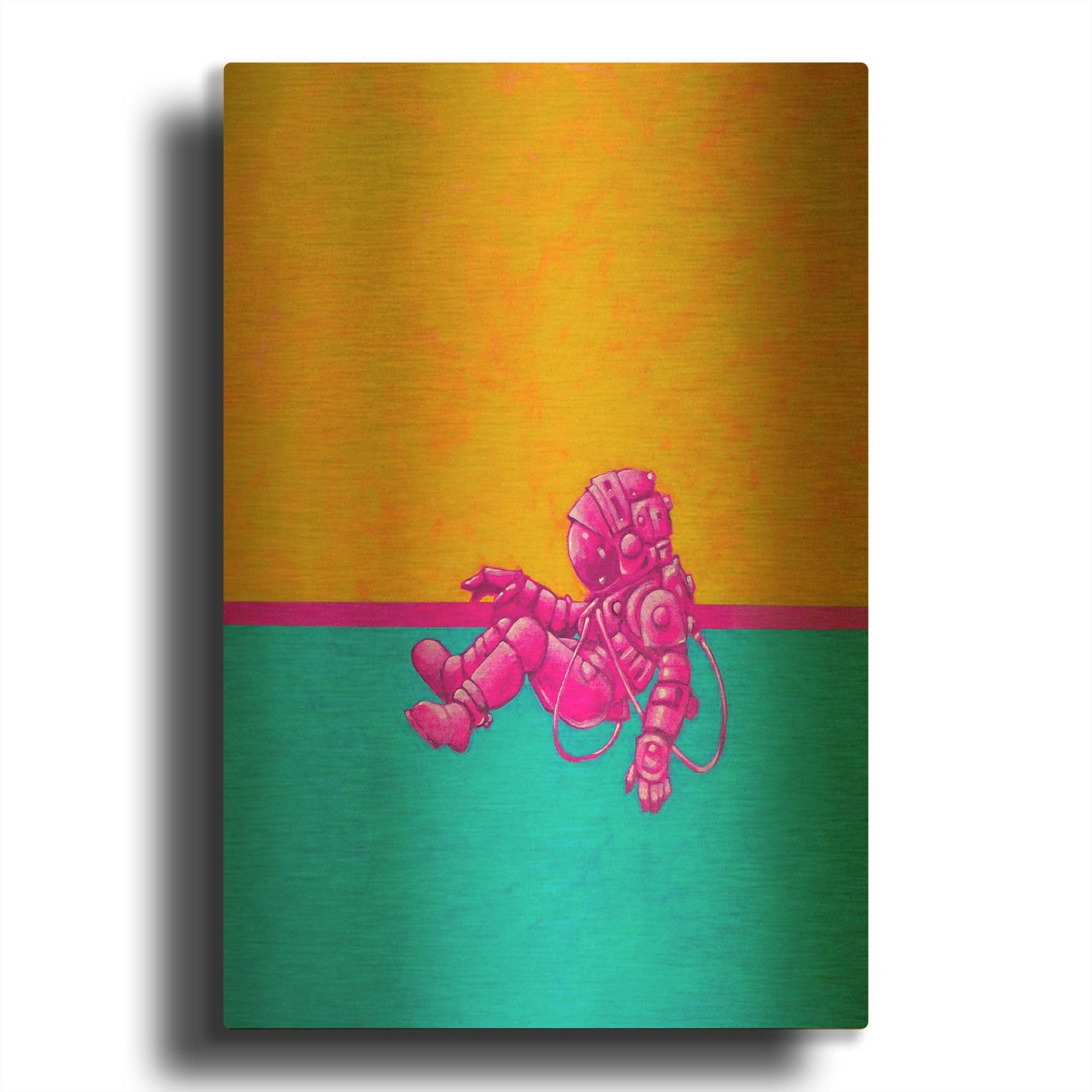 'Hallo Spaceboy I' By Craig Snodgrass Gold Metal Wall Art