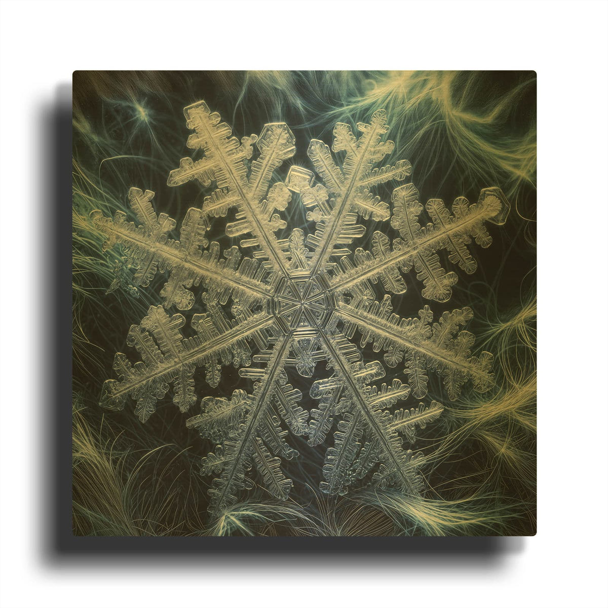 'Snowflake 4' By Rey Klimt Gold Metal Wall Art