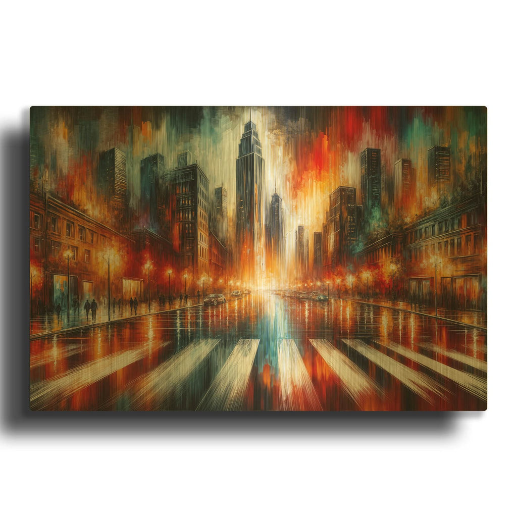 'Urban Abstract 3' By Rey Klimt Gold Metal Wall Art