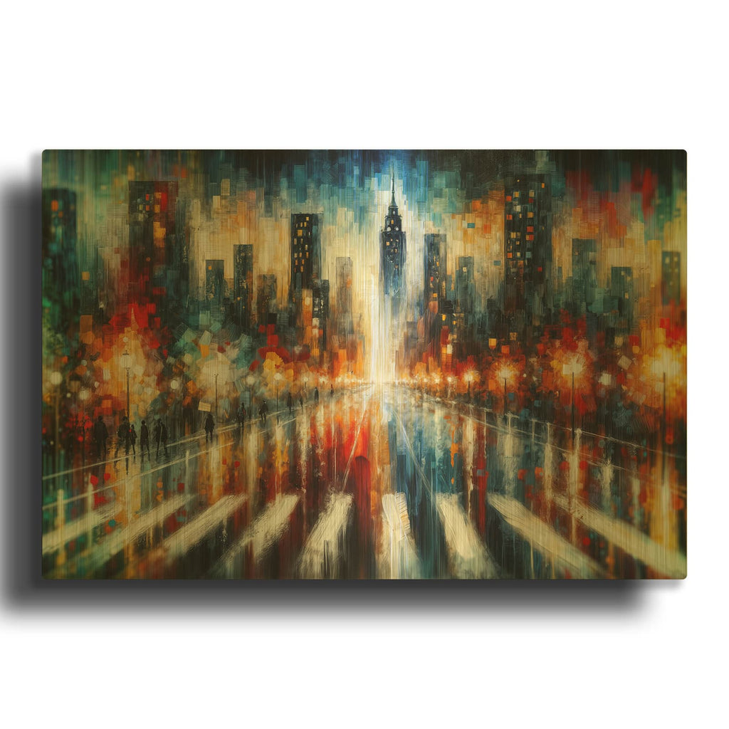'Urban Abstract 6' By Rey Klimt Gold Metal Wall Art