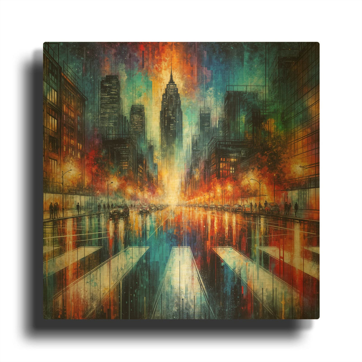 'Urban Abstract 7' By Rey Klimt Gold Metal Wall Art